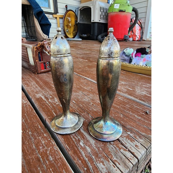 Vintage Antique Silverplate Salt And Pepper‎ Shakers W.B. MFC Co. #B-48 - Picture 1 of 7